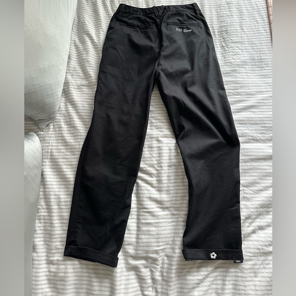 Sandy Liang x Vans chino collab black high waist cuffed pants skater